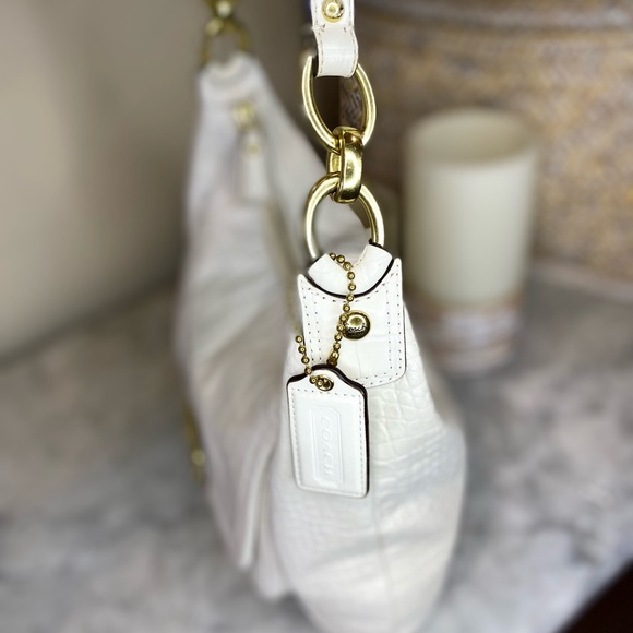 COACH Kristin Croc Embossed Leather Hobo - Picture 11 of 15